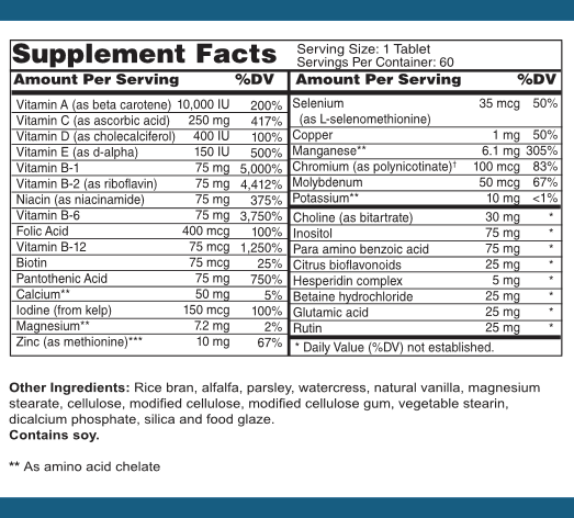 Essentials (Multi Vitamin & Mineral / No Iron)