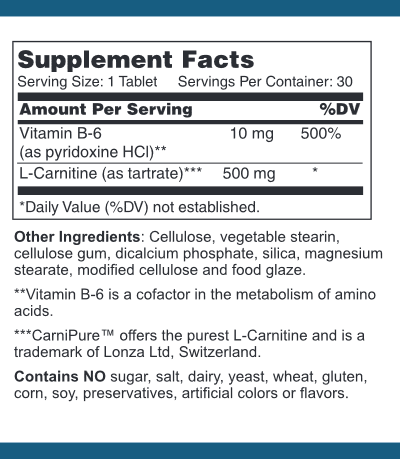 L-Carnitine (500 mg with Vitamin B-6)