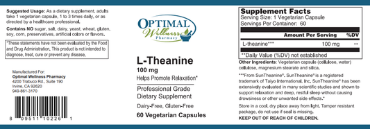 L-Theanine 100mg (A Natural Amino Acid for Mental Tension)