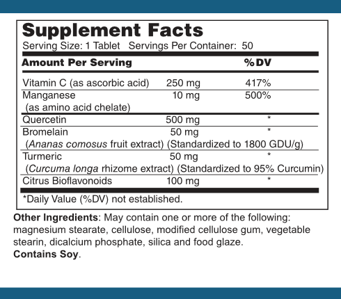 Quercetin Plus (500 mg with Vitamin C & Turmeric)
