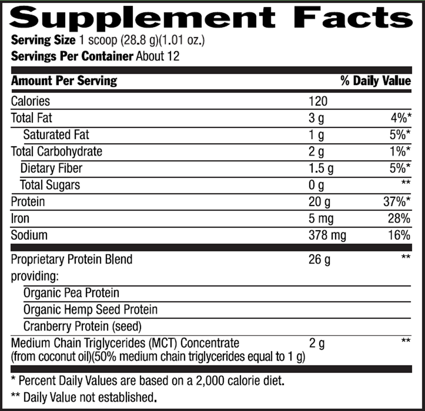 Vegan Protein Vanilla 12.2 oz